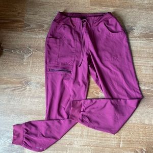 Purple jogger scrubs, size small